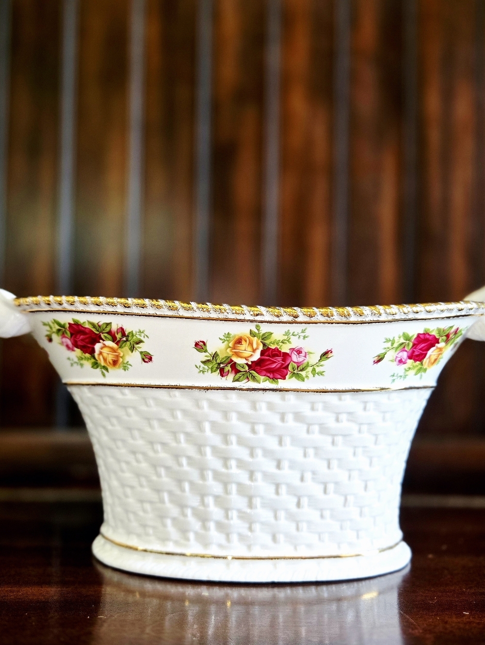 Royal Albert Old Country Roses Centerpiece Basket